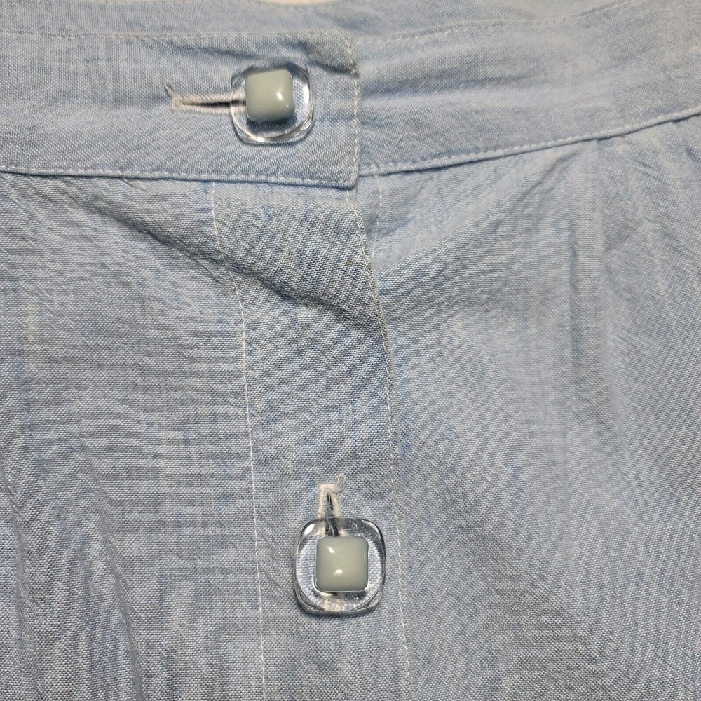 Vintage Chambray A-Line Skirt WATER WATER EVERY WEAR Miami USA Button Front - Picture 5 of 10